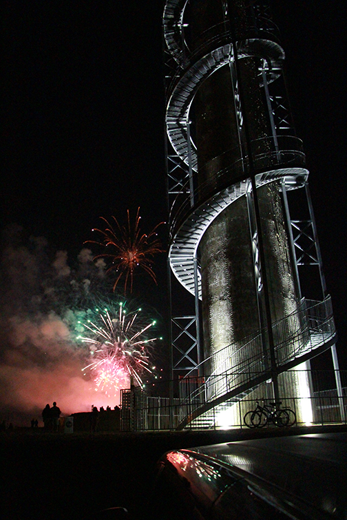 Fireworks and Rastin Tower at the Grand Opening